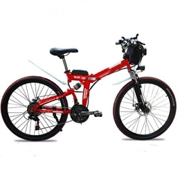 LILIJIA Bici LILIJIA Bicicletta Elettrica Pieghevole Portatile 26 '' 350w, Batteria agli Ioni di Litio Ad Alta capacità 48v / 10ah, per I Viaggi di Ciclismo All'aperto in Città, Rosso, 24inch