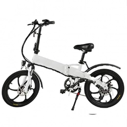 LILIJIA Bici LILIJIA Bicicletta Pieghevole Elettrica in Lega Alluminio 20 Pollici 48v10ah Scooter Ciclomotore Pieghevole Batteria al Litio Nascosta e Bici, per Spostamenti in Città Outdoor Ciclismo, Bianca