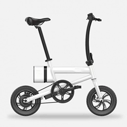 LILIJIA Bici LILIJIA Biciclette Elettriche 12 Pollici per Bici Montagna per Adulti Alte Prestazioni in Acciaio al Carbonio, Bici al Litio Alta Efficienza 36v / 6ah, Autonomia in Chilometraggio 25-30km, Bianca