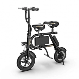 LILIJIA Bici elettriches LILIJIA con Bicicletta Elettrica in Alluminio da 350 W con Pedale per Adulti E Ragazzi, Bici Elettrica da 12"36V / 6Ah agli Ioni di Litio, con Seggiolino per Bambini + Cestino Posteriore, 36V / 35KM