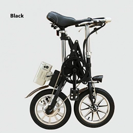 LILIJIA Bici elettriches LILIJIA Pneumatici 14 Pollici Bicicletta Elettrica Montagna Pieghevole 250 W, con Sedile Posteriore e Freno a Disco con Batteria al Litio Grande capacità 36v 8ah, per Spostamenti in Bici, Nero