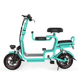 LILIJIA Bici elettriches LILIJIA Tre Persone Possono Andare Bici Elettrica Pieghevole Alluminio 12 '' con Bicicletta Elettrica Alluminio 400 W per Adulti e Ragazzi, Batteria agli Ioni Litio Rimovibile 10 Ah, Blu, 15A / 65km