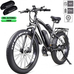 LIMQ Bici LIMQ Bici Elettrica 1000 W Bici Elettrica Grassa Bici da Spiaggia Cruiser Bicicletta Elettrica 48V17ah E-Bike Mountain Bike 26" X 4.0 Pneumatico Grasso Adatto per Varie Strade Sicure E Impermeabili