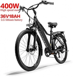 Lincjly Bici Lincjly 2020 aggiornato 36V 18Ah 26 * 1.95 pneumatici Retro Electric City biciclette 7 velocit Full Suspension Snow Mountain MTB E-Bike con 400W motore, sospensioni SR SUNTOUR lega di alluminio olio