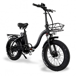 LIU Bici LIU Bici elettrica 800W 48V 12.8ah Bicicletta per Adulti Snow Mountain 20 Pollici Pieghevole Fat Tire Ebike per Uomo Donna (Colore : No Basket 800W)