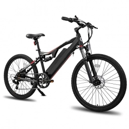 LIU Bici LIU Bicicletta elettrica da Montagna per Adulti 250W / 500W 10Ah Motore del mozzo della Ruota Telaio in Alluminio Bicicletta elettrica Posteriore a 7 velocità (Colore : Nero, Taglia : 500W)