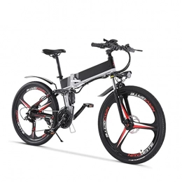 LIU Bici elettriches LIU Bicicletta elettrica per Adulti 500W Bicicletta 26' Bicicletta elettrica Pieghevole per Pneumatici 48V 12, 8Ah Batteria Rimovibile 7 Marce Fino a 24Mph (Colore : Black Red)