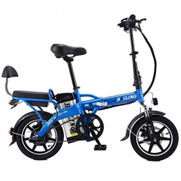 LIU Bici elettriches LIU Bicicletta elettrica Portatile Pieghevole da 350 W. con 48V 22AH Batteria agli ioni di Litio Alluminio E-Bike App Impostazione velocit Bicicletta elettrica Impermeabile, Blu