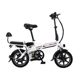 LIU Bici LIU Bicicletta Pieghevole elettrica Bicicletta da Spiaggia elettrica 14"Telaio in Alluminio Ebike 350W 48V / 20AH Bicicletta da Montagna elettrica, Bianca