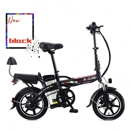 LKLKLK Bici LKLKLK - Bicicletta elettrica Pieghevole con Batteria agli ioni di Litio Rimovibile, Grande capacità, 48 V, 22 Ah, 14 Pollici, Ebike, LED, 3 modalità di Illuminazione Nero