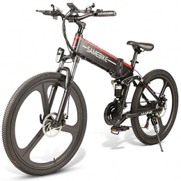 Sanvaree Bici LO26 Bici elettriche Pieghevole Pneumatico Grasso 3 modalità Shimano 21 velocità con Batteria agli ioni di Litio 48V 350W 10.4Ah City Mountain Bicycle Adatto per Uomini Donne Adulti (YTL Black)
