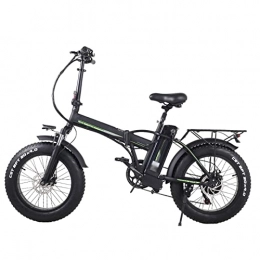 LWL Bici LWL 800W Brushless Motor Adulto Pieghevole Bici Elettrica 48V 15AH 45KM / H Mobilità Mountain Bicicletta 20 "* 4.0 Grasso Pneumatici E-Bike (Colore: Nero, Dimensioni: 48V 15AH)