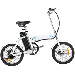 LYUN Bici elettriches LYUN Bike elettrica Pieghevole for Le Donne 250W Bicicletta elettrica Leggera 36V 8Ah Batteria agli ioni di Litio Brake Brake Ebike (Colore : White)