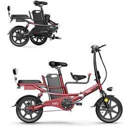 LZMXMYS Bici elettriches LZMXMYS Bici elettrica, 14" Pieghevole Bici elettrica for Adulti, 400W Bicicletta elettrica, Commute Ebike, Batteria al Litio Removibile 48V, Rosso, 11Ah