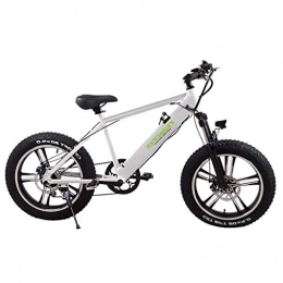 LZMXMYS Bici LZMXMYS Bici elettrica, 20" Electric Mountain Bike for Adulti 500W Fat Tire Fuoristrada Ebike Lega di Alluminio Bibycles con 110AH agli ioni di Litio Ebike IP54 Waterproo (Color : White)