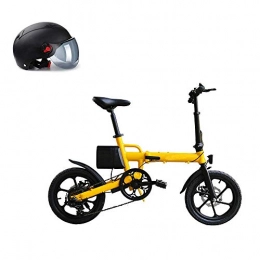 LZMXMYS Bici elettriches LZMXMYS Bici elettrica, 7.8AH Bici elettrica, 250W Adulti elettrica Mountain Bike, 16" Pieghevole Elettrico 20mph Bicicletta con Removablelithium ioni di Litio (Color : Yellow)