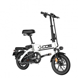 LZMXMYS Bici elettriches LZMXMYS Bici elettrica, Adulti Bicicletta elettrica Pieghevole Ebikes Ebike Leggero 350W 48V 18.8Ah con 14inch Tire & Schermo LCD con Parafango (Color : White, Size : Range:220km)