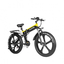 LZMXMYS Bici LZMXMYS Bici elettrica, Bici elettrica 1000W 48V Pieghevole 26inch Mountain Bike con Fat Tire E-Bici Pedale Assist Freno a Disco Idraulico (Color : Yellow)