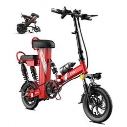 LZMXMYS Bici LZMXMYS Bici elettrica, Bici elettrica Mountain E-Bici, 12 Pollici Elettrico Assisted Bicicletta con 48V 30Ah Batteria al Litio, Motore 350W (Color : Red, Size : Range:200km)