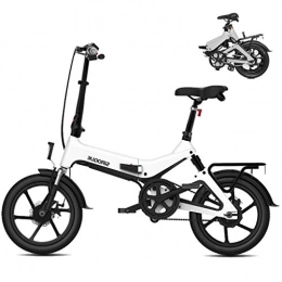 LZMXMYS Bici elettriches LZMXMYS Bici elettrica, Bici elettrica Pieghevole for Gli Adulti, 16" Bicicletta elettrica / Commute Ebike con 250W Motore, Removibile 36V 7.8Ah Impermeabile Batteria al Litio (Color : White)