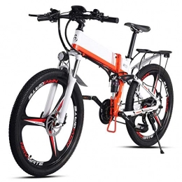LZMXMYS Bici elettriches LZMXMYS Bici elettrica, biciclette pieghevoli elettriche for adulti 350W in lega di alluminio Mountain E-Bikes con 48V10AH batteria al litio e GPS, doppio freno a disco 21 Velocit biciclette Max 40 k