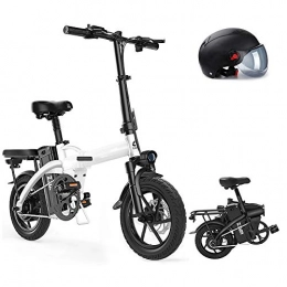 Pc-Glq Bici Mountain Bike Elettrica Bici Elettrica Bici Pieghevole Ebike Pneumatici da 14 Pollici Bici Elettrica Pieghevole Motore 400W Watt Bici Elettrica per Adulti 48V, Bianca, 55KM