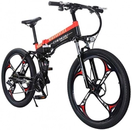 ZJZ Bici elettriches Mountain bike elettrica da 26 "- freno a doppio disco pieghevole per adulti e sospensione completa - 48V14.5Ah400W mountain bike bicicletta telaio in lega di alluminio misuratore LCD intelligente 27 v