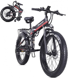 ZJZ Bici Mountain bike elettrica pieghevole con pneumatico grasso da 26 pollici 4.0, batteria al litio rimovibile 48v 12.8ah, motore da 1000w e bicicletta da neve da spiaggia con ingranaggi a 21 velocità, bici