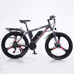 MRXW Bici MRXW Lega di Alluminio Bicicletta elettrica Mountain Bike Litio-Alimentato utilizzando eBikes Mountainbikes, 26"Batteria Rimovibile 350W 36V 13Ah Litio Ebike Montagna Uomo, Grigio Rosso