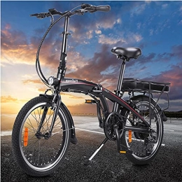 HUOJIANTOU Bici Nero Bicicletta elettrica a pedalata assistita, Donna 7 velocit Fino a 25km / h 45-55 km Portatile Potenza 250 W 36V 10 Ah Per Adulti E Adolescenti Carico massimo: 120 kg