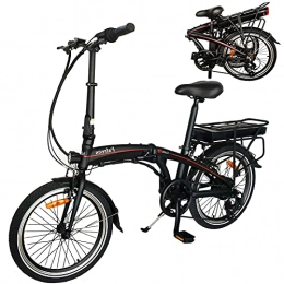 HUOJIANTOU Bici Nero Bicicletta Elettrica Pieghevole per Adulti, Bici Elettrica Ebike Citt Bicicletta Elettrica Impermeabile IP54 modalit di guida bici da 36V 250W 10Ah Rimovibile agli ioni di Litio