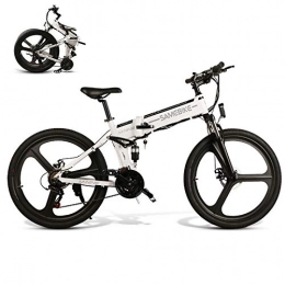 Not application Bici Not application Bicicletta Elettrica, Bicicletta Elettrica Pieghevole Ruota da 262 Pollici 350W Bici Elettrica 48V 10AH Batteria al Litio ，per Adolescenti E AdultiA White