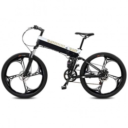 NYPB Bici NYPB 26"" Bici Elettrica da Mountain, Lega di Magnesio Ebikes Biciclette all Terrain 400 w e-Bike Batteria agli Ioni di Litio 48V 14.5AH Ciclismo All'aperto Allenamento, Bianca