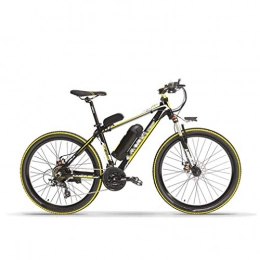 NYPB Bici NYPB Bicicletta Elettrica, Batteria agli Ioni di Litio 36V / 48V 10AH Potenza 240 W E-Bike 21 velocità, Full Suspension, Pedali Assist, Unisex Adulto Allenamento e pendolarismo, Black Yellow, 48V 10AH