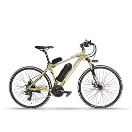 NYPB Bici NYPB Bicicletta Elettrica, Batteria agli Ioni di Litio 36V / 48V 10AH Potenza 240 W E-Bike 21 velocità, Full Suspension, Pedali Assist, Unisex Adulto Allenamento e pendolarismo, Tyrant Gold, 36V 10AH