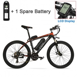 NYPB Bici NYPB Bicicletta Elettrica, Batteria agli Ioni di Litio 36V / 48V Potenza 250 W / 400W Pneumatici 26 Pollici Display LCD Sella Regolabili Regolazione a 5 velocità Adulto Unisex, Rosso, 48V 10.4AH 400W