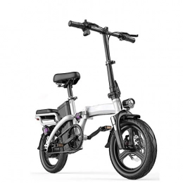 NYPB Bici NYPB Bicicletta Elettrica Pieghevole, 14 Pollici Bicicletta Elettrica Motore 250 W Fornisce Un Massimo di 25 km / h Freni a Doppio Disco Sedile Regolabile, Compatta Portatile, White a, 100KM