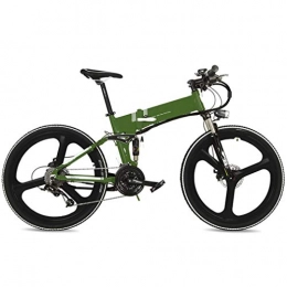 NYPB Bici NYPB Bicicletta Elettrica Pieghevole, 20 Pollici Bici Elettrica da Mountain Potenza 400 W Batteria 48V 10.4Ah 7 velocità, Freni a Doppio Disco Adulto Unisex, Verde, 48V10.4AH