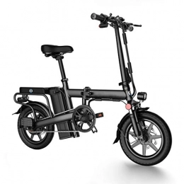 NYPB Bici NYPB Bicicletta Elettrica Pieghevole, Sedile Regolabile, Compatta Portatile, Batteria Rimovibile agli Ioni di Litio da 48 V 6Ah / 12Ah / 16.8AH / 20AH Pneumatici 14 Pollici Adulto Unisex, Nero, 48V12AH