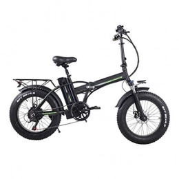 NYPB Bici NYPB Bicicletta Pieghevole, Bici Elettrica Pieghevole da 20'' E-Bike 20""* 4.0 Pneumatico Grasso Batteria Rimovibile agli Ioni di Litio da 48 V 10Ah / 15Ah Adulto Unisex, Nero, 48V10AH 500W