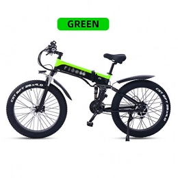 ONLYU Bici elettriches ONLYU Bicicletta Elettrica, E Bicicletta 48V500W Batteria al Litio 48V12.4AH Mountain Bici Elettrica Pieghevole Bici Lega di Alluminio 4.0 Grasso Moto Pneumatici per Adulti, Verde