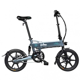 ONLYU Bici elettriches ONLYU Folding Bike 16 Pollici Elettrica, 36V 250W Pieghevole E-Bici con Estraibile di Grande Capienza della Batteria 7.8Ah, Leggero Biciclette per Adulti Ragazzi, Grigio