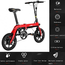 OTO Bici OTO Bicicletta elettrica Pieghevole - 14"36V10AH Freni a Disco Doppio Anteriore e Posteriore -Portatile e Facile da riporre in roulotte, Camper, Barca, Red