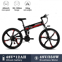 OUTSIDE WORLD Mountain Bici elettrica, Pieghevole elettrica da Citt 26'' Ebike con Motore brushless da 350 W e Batteria al Litio 48V 12Ah, con Cambio Professionale