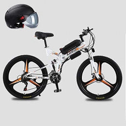 Pc-Glq Bici elettriches Pc-Glq Biciclette Elettriche per Adulto, Materiale in Acciaio Ad Alto Tenore di Carbonio Ebikes Biciclette all Terrain, 26" 48V 350W Rimovibile agli Ioni di Litio Montagna-Bici, Bianca, 8AH