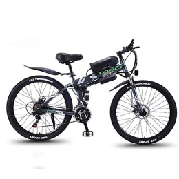 MIAOYO Bici elettriches Pieghevole Bici da Neve Elettrica, Motore da 350W, Batteria Rimovibile 36V 10Ah, Bici da 26 Pollice in Mountain Bike, per Uomini Donne, Grigio