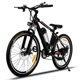 Profun Bici Profun Bici Elettriche Mountain Bike 26 Pollici, Bicicletta da Montagna 36 V / 250 W, Sistema di Trasmissione Elettrica 21 velocità, Sospensione Completa e Cambio Shimano (Nero - Non Pieghevole)