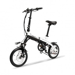 Qinmo Bici Qinmo Bicicletta elettrica, Adulto Pieghevole Bicicletta elettrica 36V è Adatto for Uomini e Donne, utilizzato for Gli Sport di Guida Esterna, Batteria al Litio Nascosta (Color : Black White)