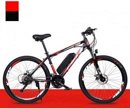Qinmo Bici elettriches Qinmo Elettrico for Mountain Bike for Adulti, 36V Rimovibile Batteria al Litio da 26 Pollici ad Alta Acciaio al Carbonio Bicicletta elettrica 21 / 27 Freni Doppio Disco velocit (Color : Black Red)