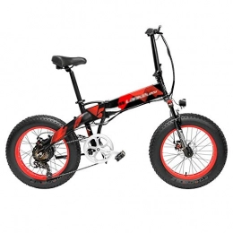 Qinmo Bici Qinmo Fat Tire Ebike, 400W Bicicletta elettrica, Folding Mountain Bike, 48V 12.8AH 7 velocità Neve Bike, Telaio Lega di Alluminio della Bici di Montagna (Color : Black Red, Size : 10.4ah)